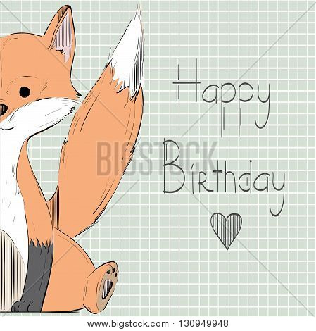 Vector post cards with fox. For cards, invitations, or baby shower albums, backgrounds and scrapbooks.Seamless pattern can be used for wallpapers