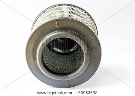 Air filters for diesel cars isolated on white background.