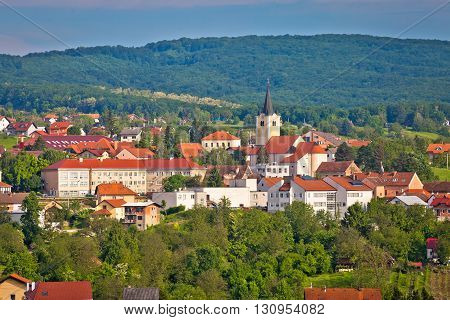 Town of Zelina in green nature view Prigorje region of Croatia