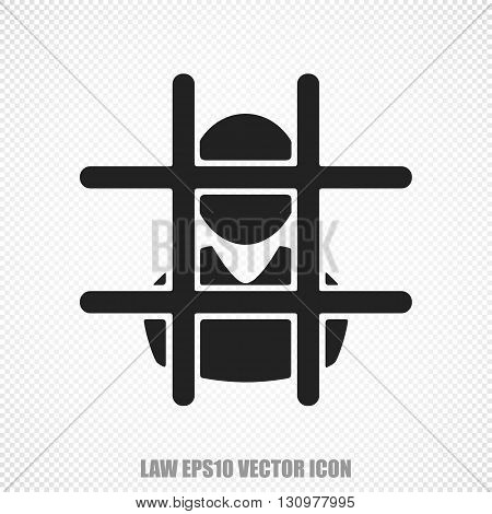 The universal vector icon on the law theme: Black Criminal. Modern flat design. For mobile and web design. EPS 10.