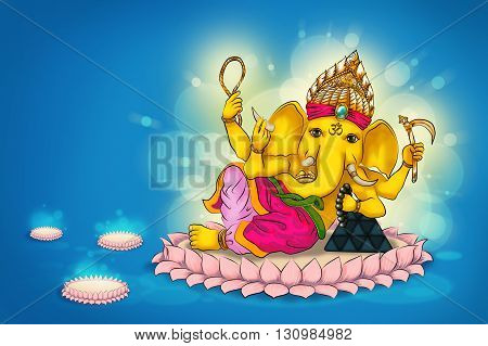 Digital painting illustration  Ganesh god of kindliness