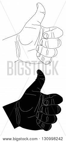 Handpainted approved hand in EPS 8 format