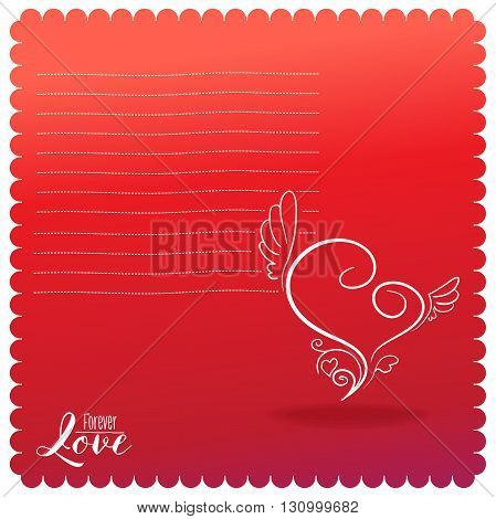 Vector illustration love letter paper  for someone you love