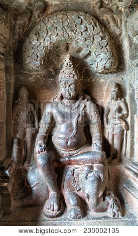 Interior Of Indra Sabha Temple At Ellora Caves - Maharashtra, India