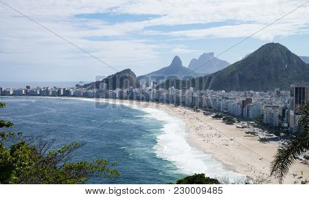 Copacabana Beach Viewed From Forte Do Leme, Rio De Janeiro, Brazil