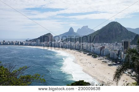 Copacabana Beach Viewed From Forte Do Leme, Rio De Janeiro, Brazil
