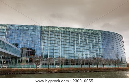 Architectural Detail Of The Louise-weiss Building Seat Of The Parliament Of The European Union