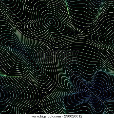 Vector Seamless Pattern, Abstract Halftone Holographic Texture, Curved Lines, Fluid Shapes. 3d Effec