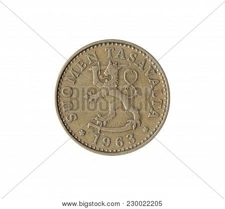 Obverse Of Vintage 50 Pennia Coin Made By Finland 1963