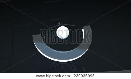 3d Glass Abstraction With Semicircle Elements, 3d Rendering, Computer Generating.