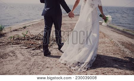 Wedding Walking At The Sea