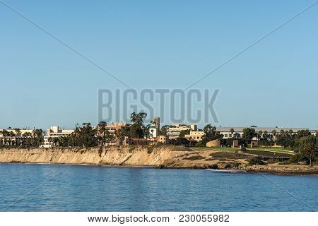 Santa Barbara, United States - Febriary 16, 2018: Skyline Of University California Santa Barbara See