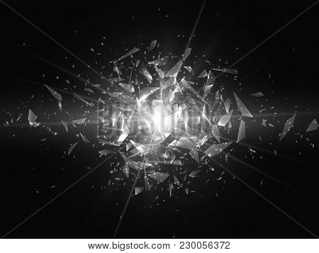 Shards Of Broken Glass, Abstract Explosion, Vector Illustration Eps10