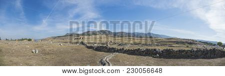 Ancient City Ancient City Of Hierapolis Near The Town Of Pamukkale In The Province Of Denizli In The