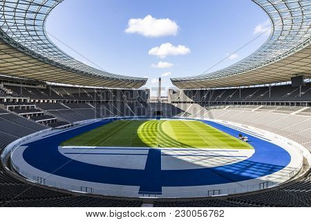 Berlin, Germany - September 20, 2017: Panoramic View Of Olympiastadion (olympic Stadium) In Berlin S