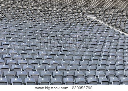 Berlin, Germany - September 20, 2017: Empty Seats Of Tribunes Of Olympiastadion (olympic Stadium) In