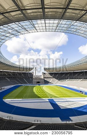 Berlin, Germany - September 20, 2017: Panoramic View Of Olympiastadion (olympic Stadium) In Berlin S