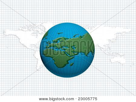 Mapa do mundo do mundo globo whith