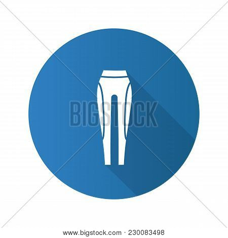 Women's Sports Pants Flat Design Long Shadow Glyph Icon