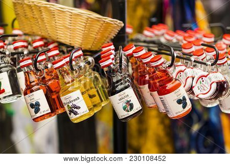 23 August 2017, Vienna, Austria:the Oldest In Vienna Is The Naschmarkt Market With Products Of Alcoh