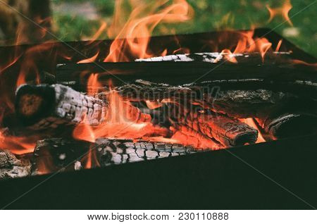 Bbq Is Almost Ready For Juicy Meat