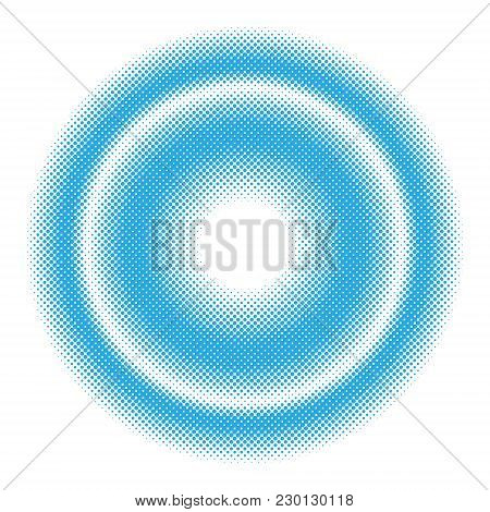 Blue Circle Halftone Dots - Vector Background