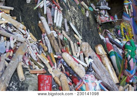 Wooden Lingams Offerings Princess Phra Nang Cave, Railay Peninsula, Krabi, Thailand