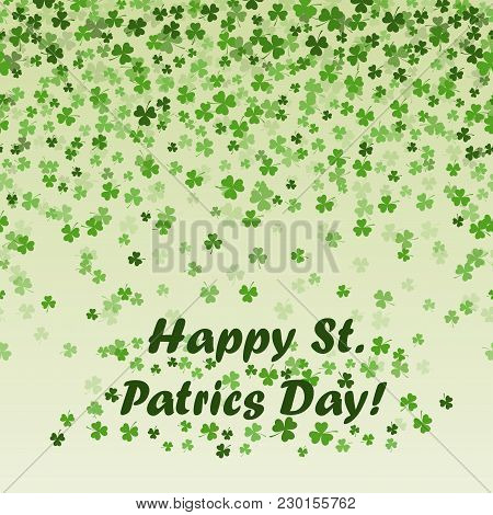 St Patricks Day Frame, Green Leaf Border, Vector