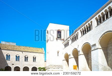 Bari, Italy, Old Town, View Of The Side Entrance Of The St Nicholas Basilica.