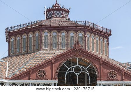Barcelona,spain-may 20,2016: Public Market, Building,mercat Sant Antoni,sant Antoni Quarter,eixample