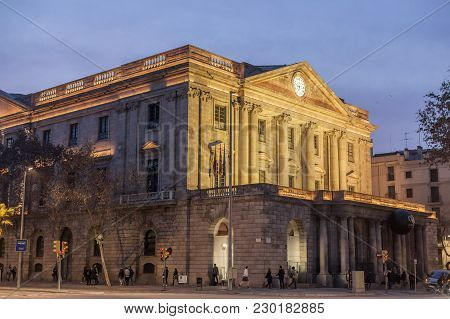 Barcelona,spain-february 2,2016: Architecture, Building Llotja De Barcelona,barcelona.