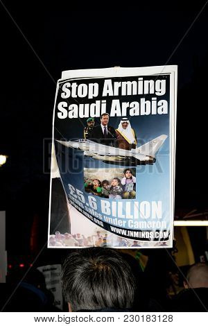 Protesters Gather Outside Downing Street, London, United Kingdom