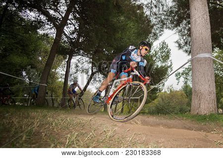 Valencia - December 14: Unidentified Rider Participates In Xix Edition Of Cyclo-cross City Of Valenc