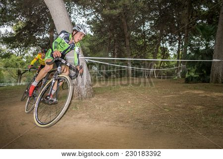 Valencia - December 14: Unidentified Rider Participates In Xix Edition Of Cyclo-cross City Of Valenc