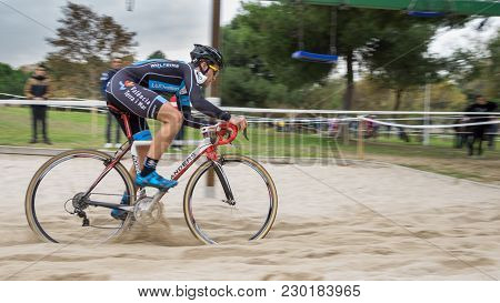 Valencia - December 14: Unidentified Rider Participates In Xix Edition Of Cyclo-cross City Of Valenc