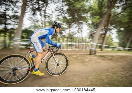 Valencia - December 14: Unidentified Rider Participates In Xix Edition Of Cyclo-cross City Of Valenc