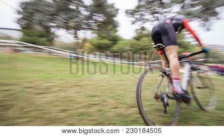 Valencia - December 14: Unidentified Rider Participates In Xix Edition Of Cyclo-cross City Of Valenc
