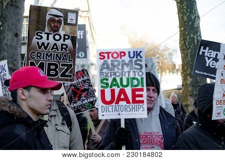 Protesters Gather Outside Downing Street, London, United Kingdom
