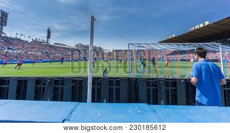 Valencia - May 10: Unidentified Children Paying Attention During Match Between Levante Fc And Atleti