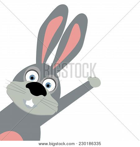 Funny Easter Bunny On A White Background, Illustration