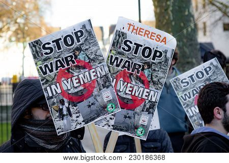 Protesters Gather Outside Downing Street, London, United Kingdom