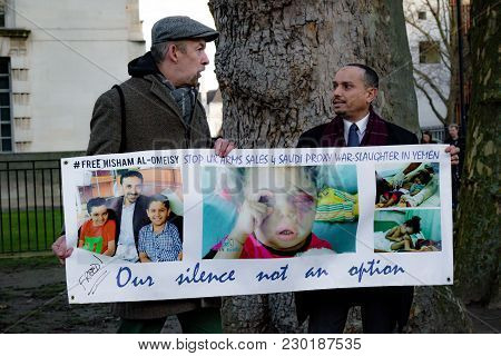 Protesters Gather Outside Downing Street, London, United Kingdom