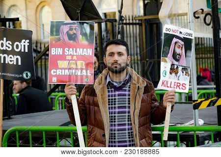 Protesters Gather Outside Downing Street, London, United Kingdom