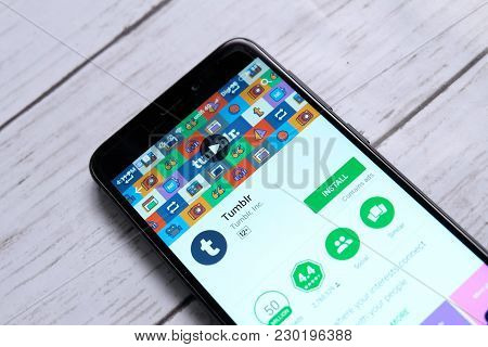 Kuala Lumpur,malaysia - January 28th,2018: Tumblr Displayed On A Android Play Store.tumblr Is A Micr