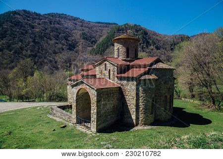 Old Abandoned Ancient Christian Church Of Alanya In The Caucasus Mountains. Karachay-cherkessia, Ark