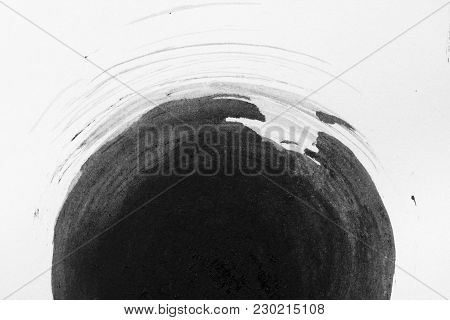 Texture Abstract Background Circel Ink, Black And White.