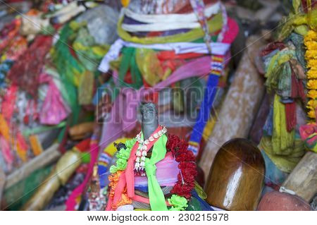 Wooden Lingams Offerings Princess Phra Nang Cave, Railay Peninsula, Krabi, Thailand