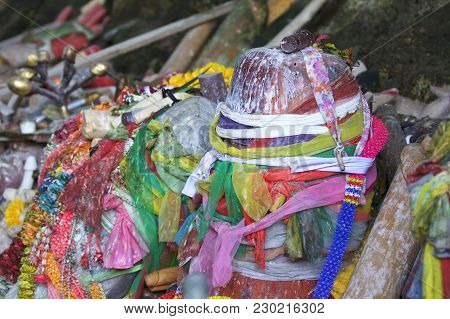 Wooden Lingams Offerings Princess Phra Nang Cave, Railay Peninsula, Krabi, Thailand