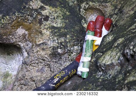 Wooden Lingams Offerings Princess Phra Nang Cave, Railay Peninsula, Krabi, Thailand