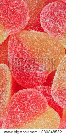 Image Of Many Multicolor Fruit Jelly At Day
